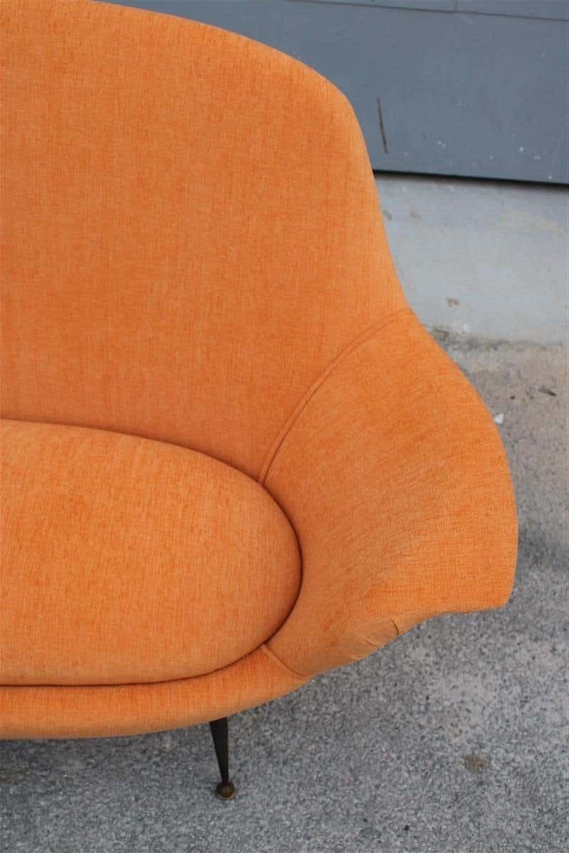 Midcentury Itmidcentury Italian Orange Velvet Sofa Augusto Bozzi For Saporiti Attributedalian Orange Velvet Sofa Augusto Bozzi For Saporiti Attributed photo vinterior
