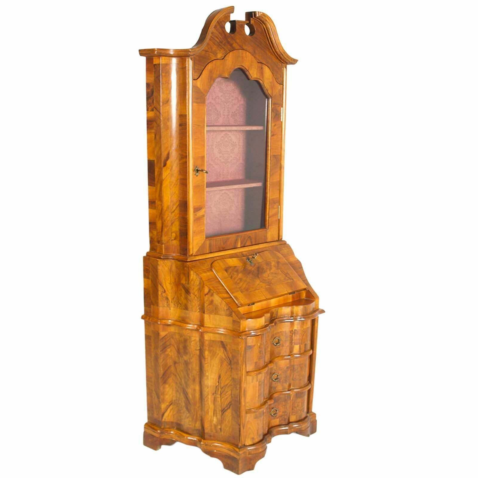 Early 20th Century Trumeau Bureau In Ferrara Walnut Briar , From Bovolone Italy photo furniture