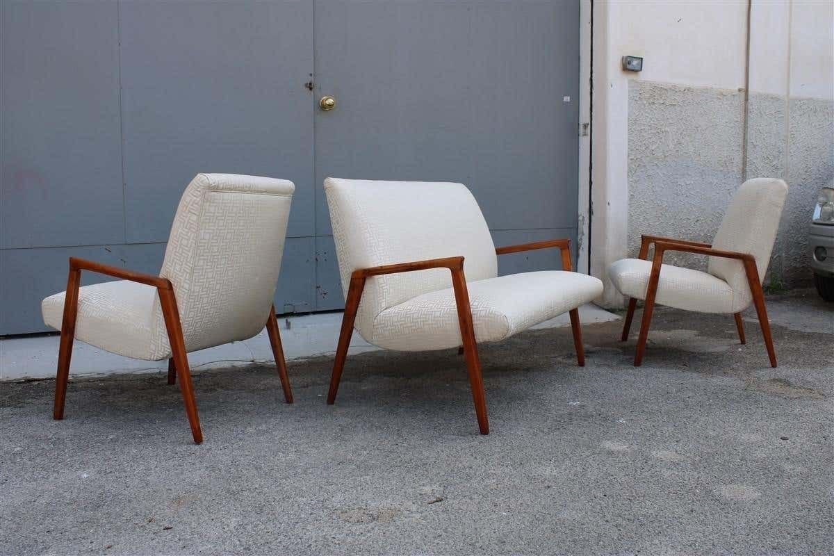 photo vintage Living Room Sets Midcentury Design Cherry Wood Minimal Made In Italy, 1950s