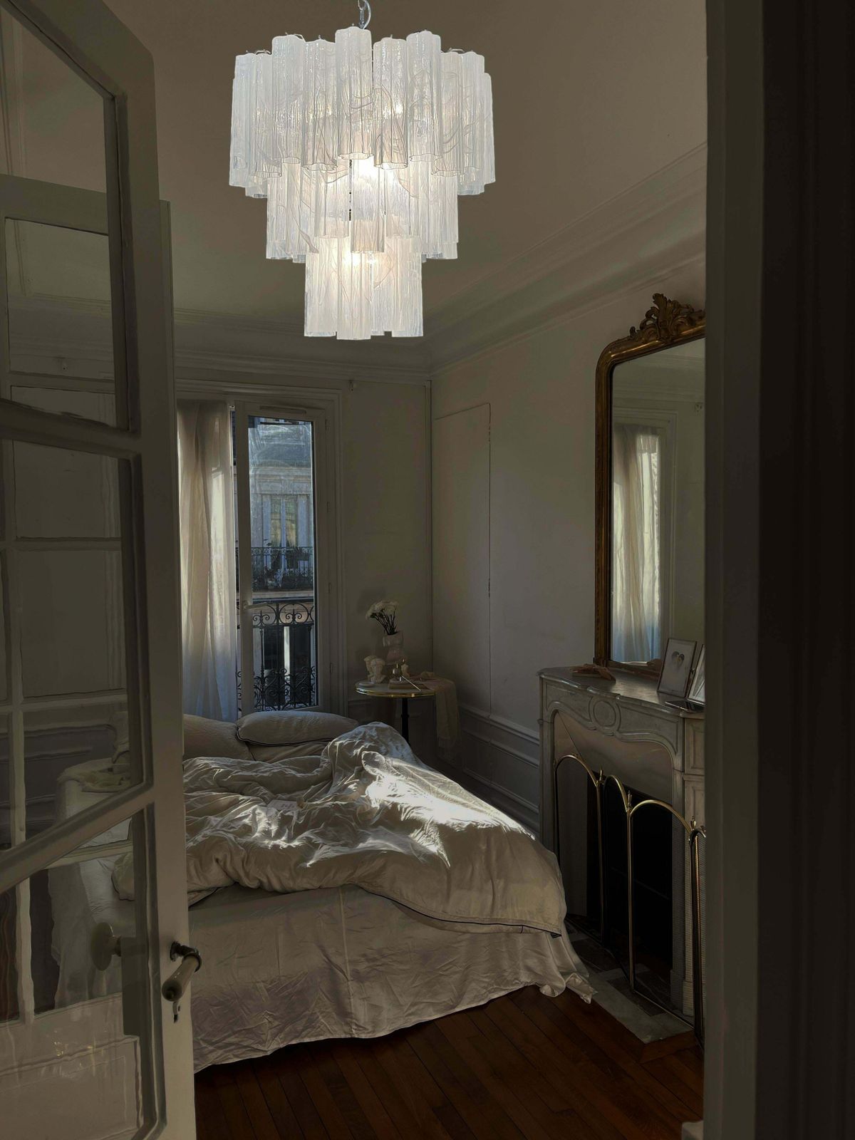 Beautiful Big Three Tier Murano Glass Tube Chandelier   White Albaster photo furniture