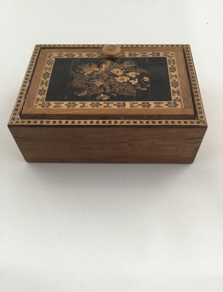 Pretty Tunbridgeware Rosewood Trinket Box C1880 photo buy