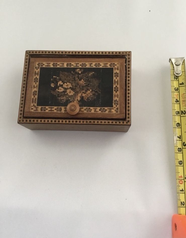 photo furniture Pretty Tunbridgeware Rosewood Trinket Box C1880