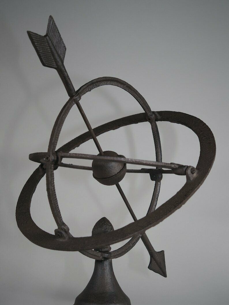 Garden Sundial Antique Design Weatherproof Garden Ornament Floor Mounted 42cm photo vinterior