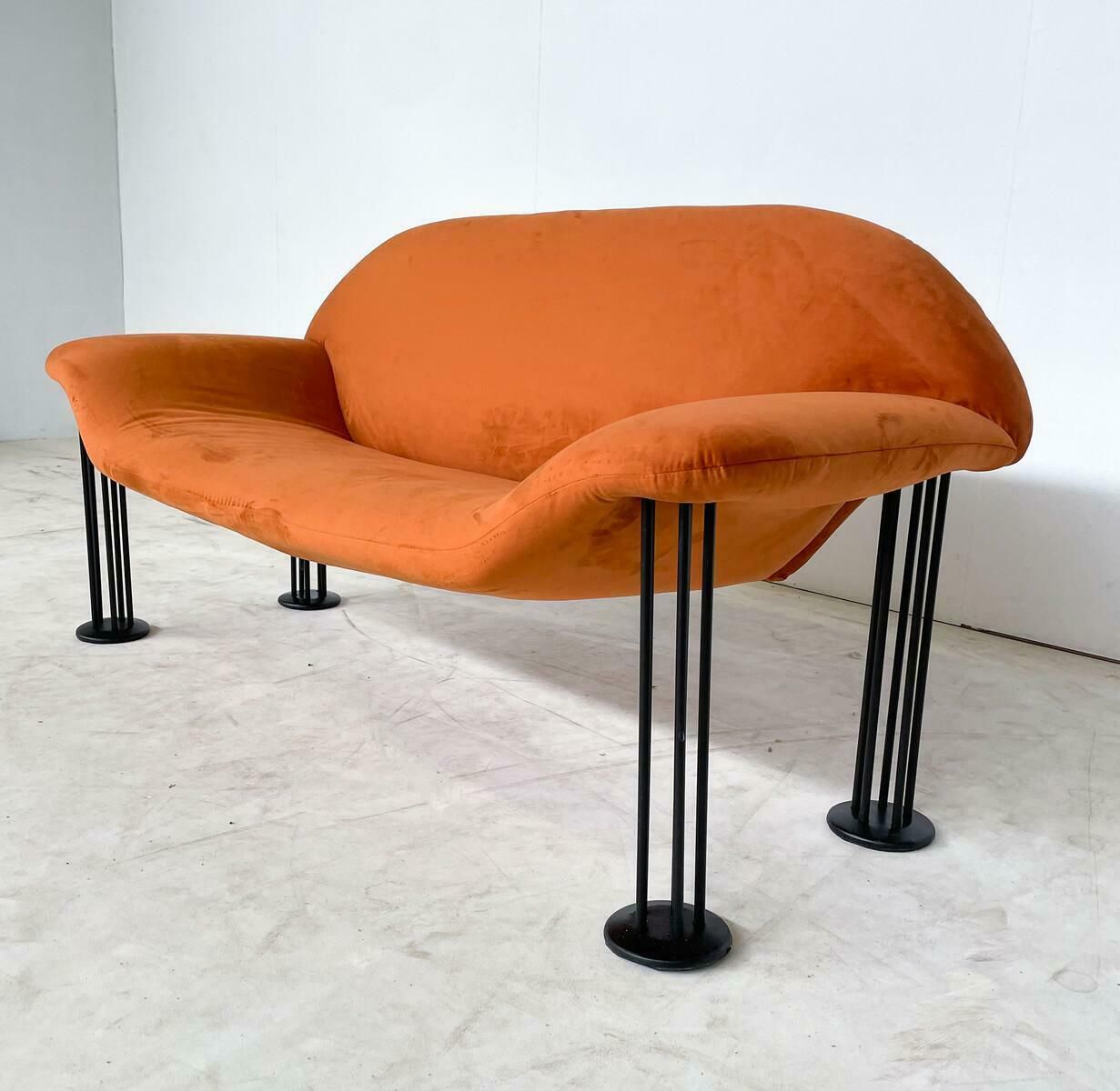 Mid Century Modern Orange Sofa By Burkhard Vogtherr For Hain + Tohme photo Furniture