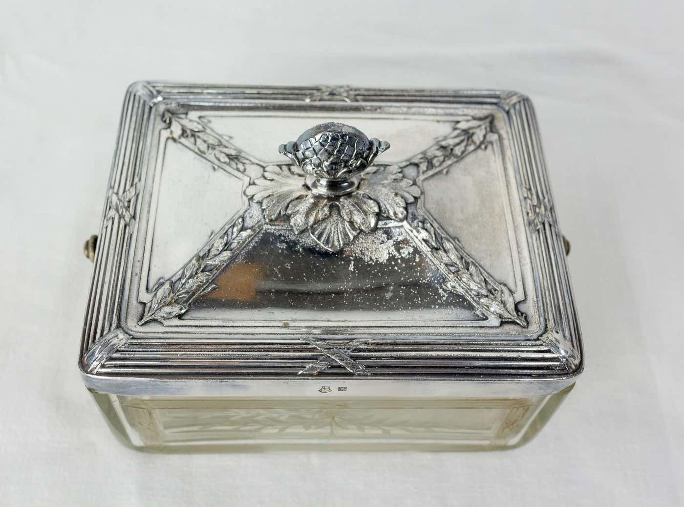 photo furniture Elegant Glass And Metal Box From The Napoleon III Period