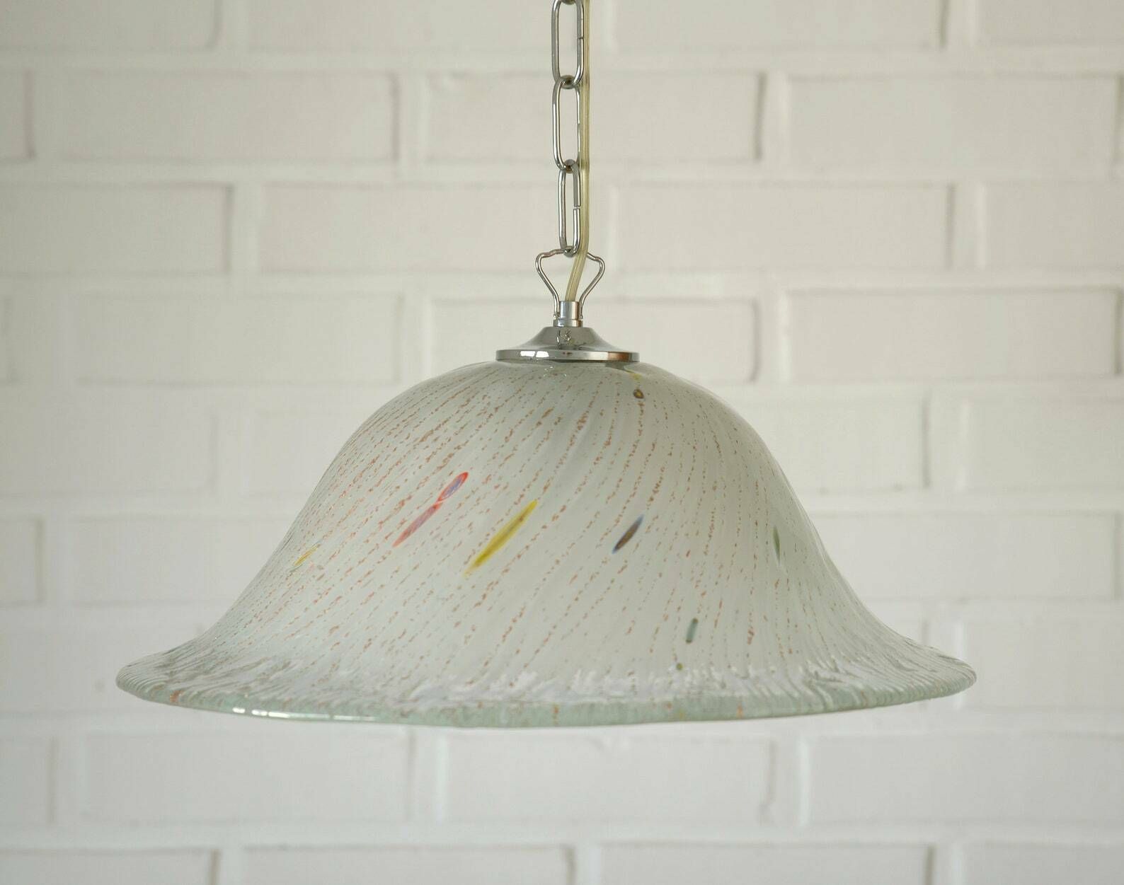 Vintage Pendant Light / Unique Light Fixture / Murano Style / Hand Blow Glass / Chandelier photo furniture
