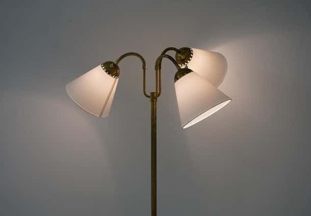 Swedish Modern Floor Lamp By Böhlmarks 1940s photo vintage