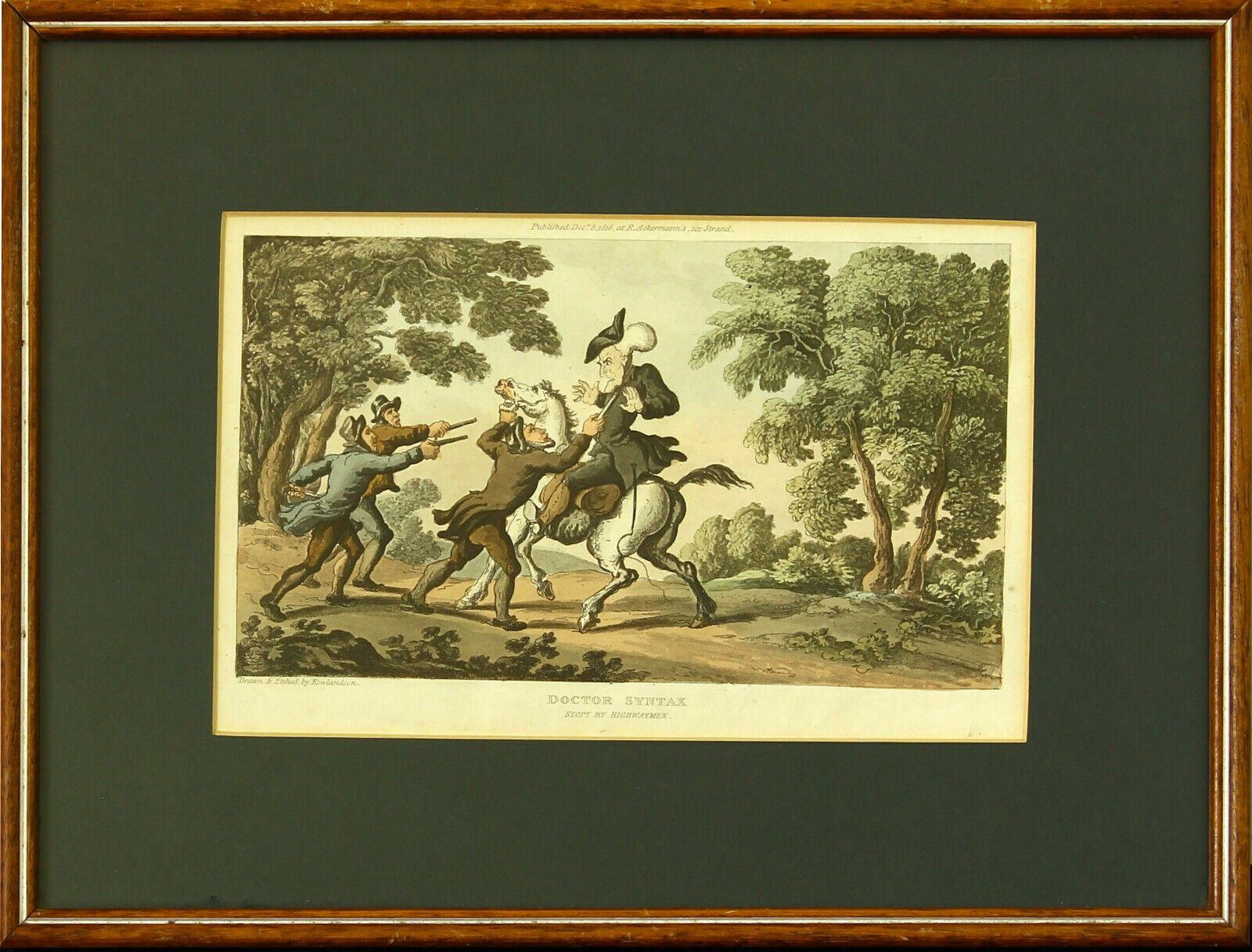 Etching By Thomas Rowlandson. Titled "Doctor Syntax Stopt By Highwaymen"