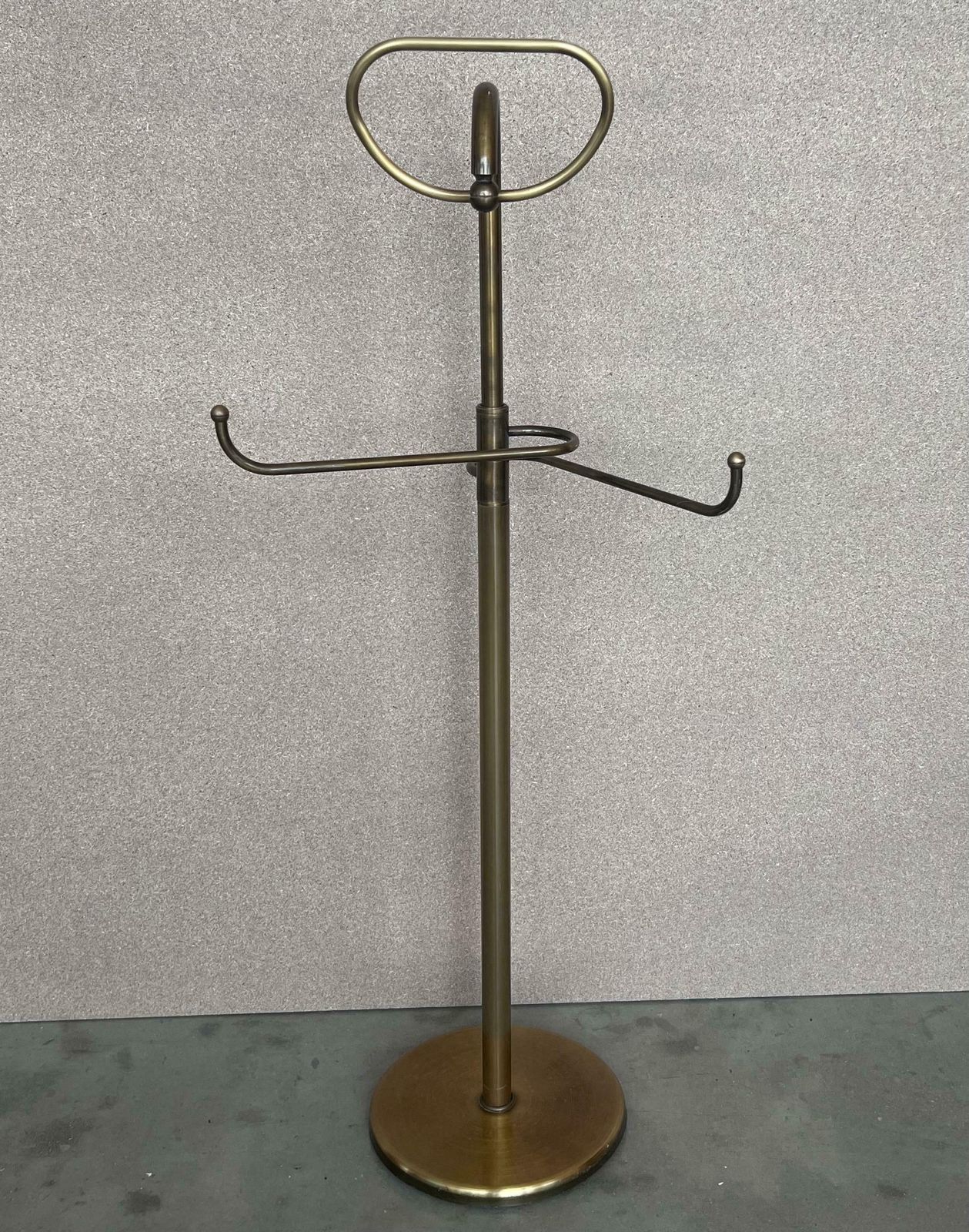 French Art Deco Gentleman’s Floor Standing Brass Suit Hanger Or Dumb Valet photo for sale