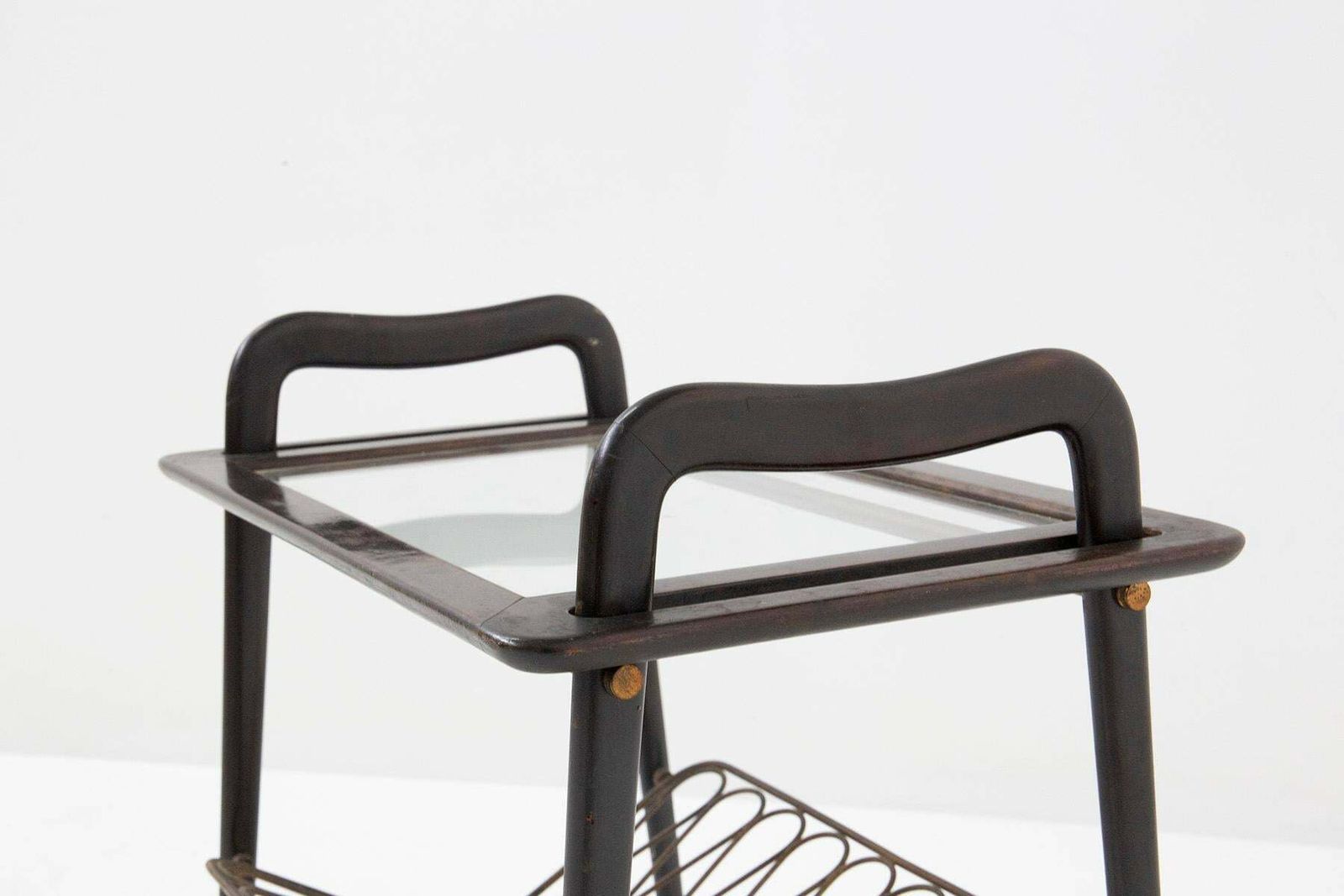 Small Table With Tray By Paolo Buffa In Wood And Brass Attr. photo vinterior