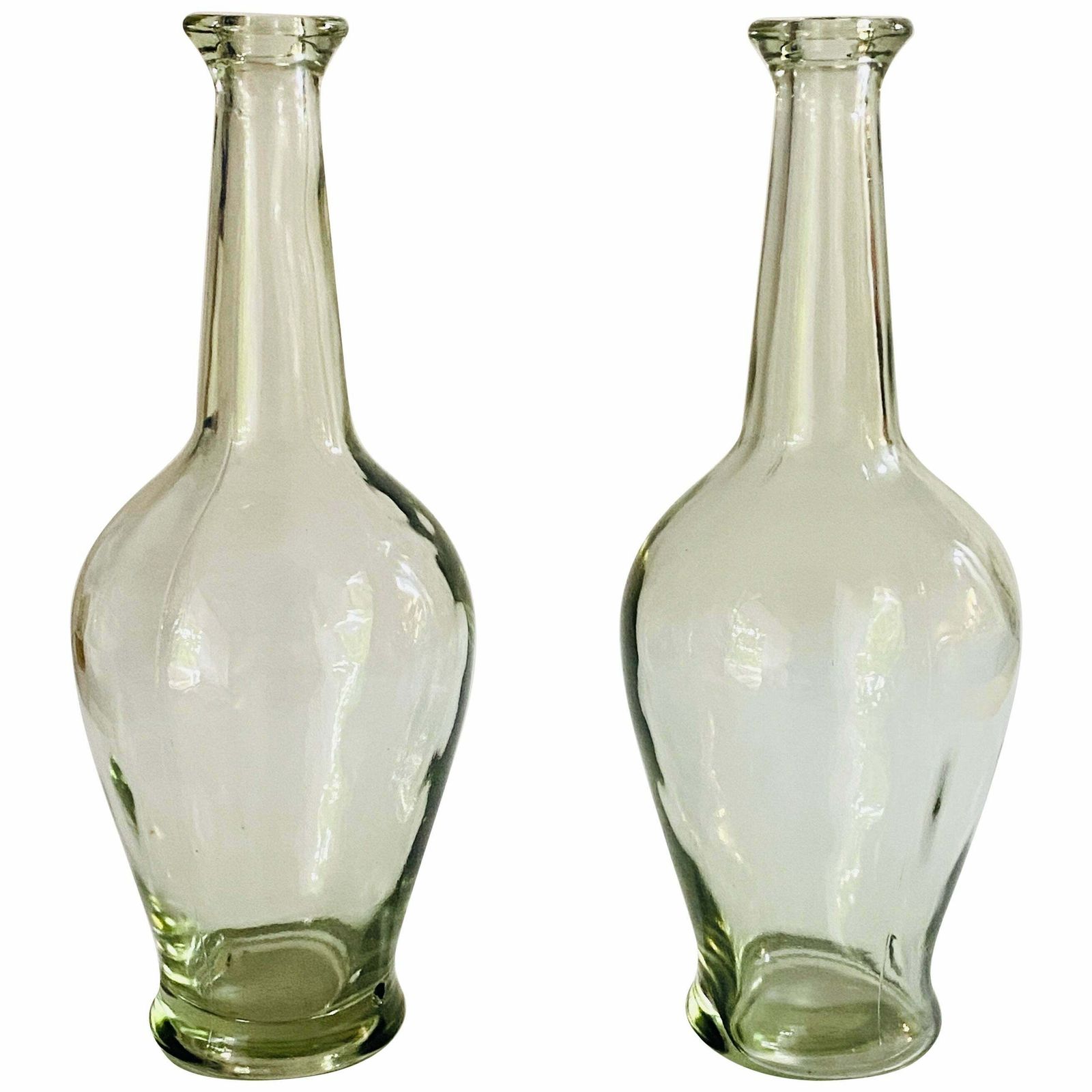 Decorative Vintage Transparen Glass Bottles In Glass, France Circa 1960 Set Of 2
