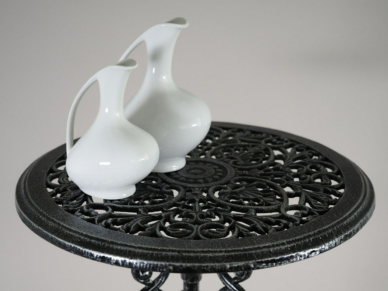 Garden Table, Reach Lacy Decorated, Plant Table, Coffee Table, Black photo Home Decor