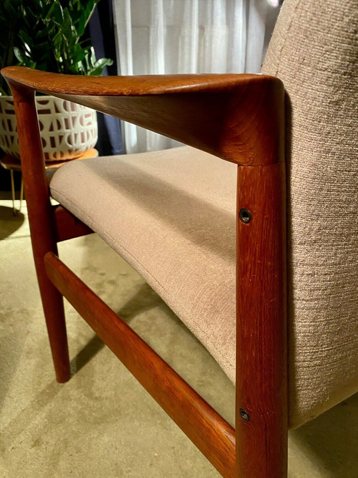 Teak Armchair By Grete Jalk For Glostrup Denmark photo vintage