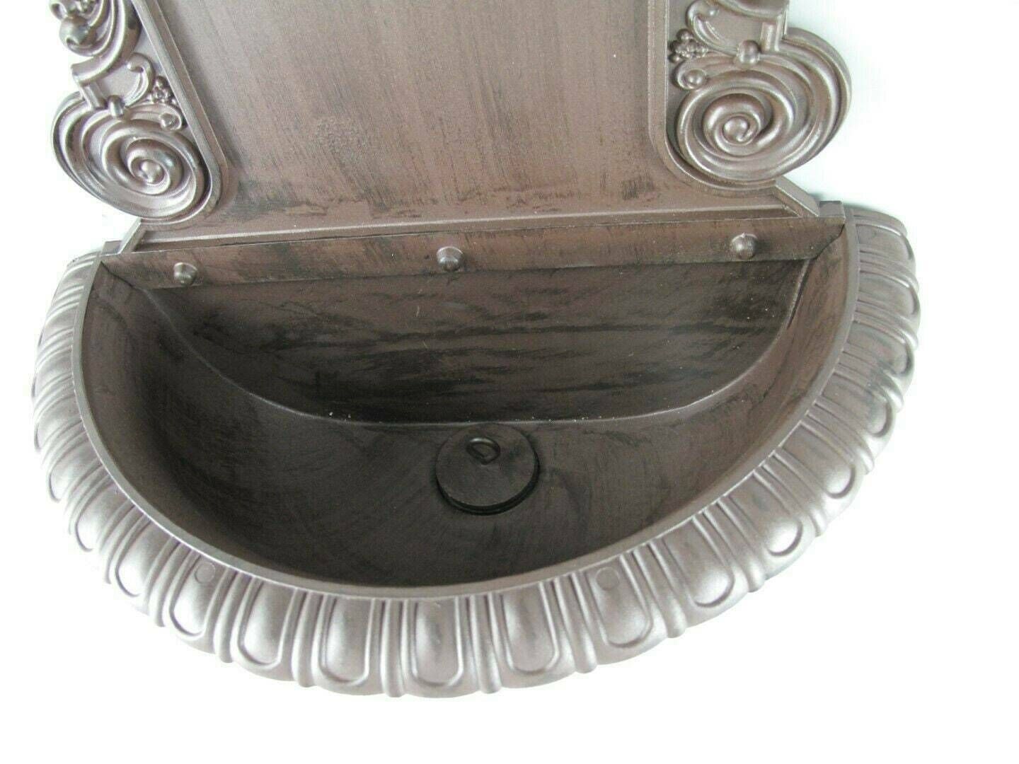 Antique Style Wall Fountain Cast Aluminum Sink Brown Height 76cm photo for sale