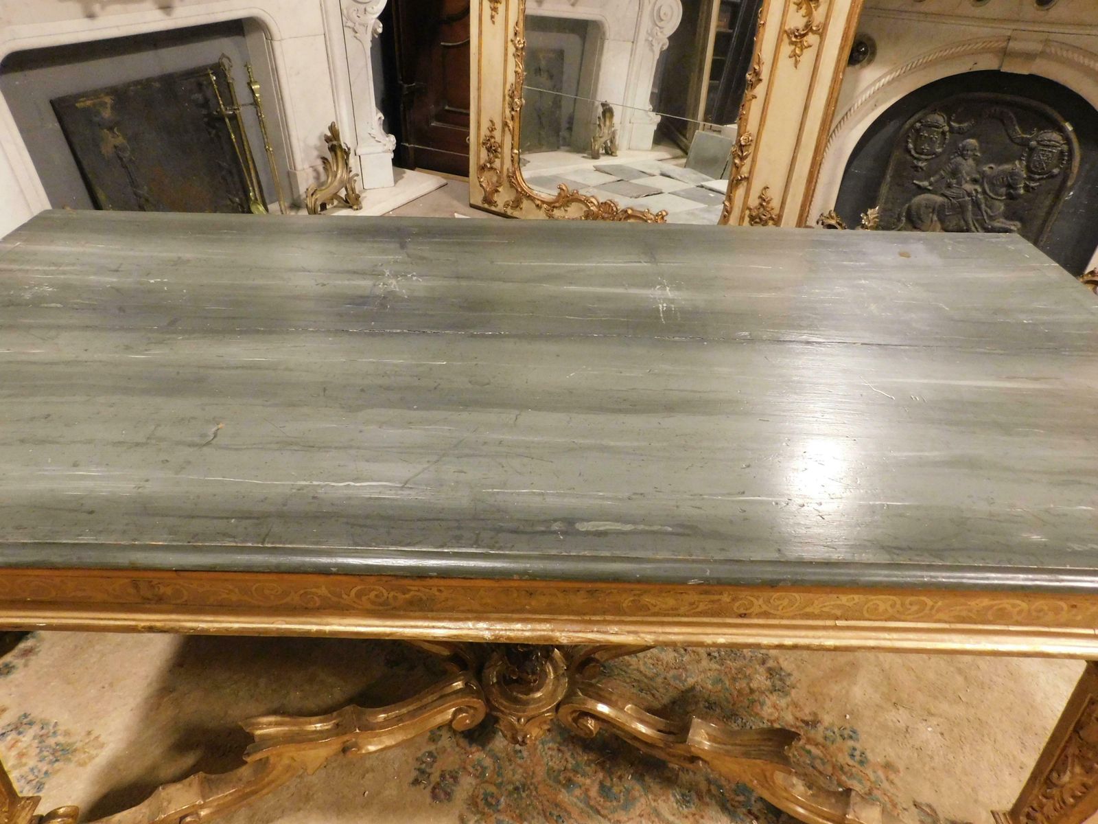 Antique Table Console In Lacquered And Gilded Wood, First Half Of The 18th Centu photo Furniture