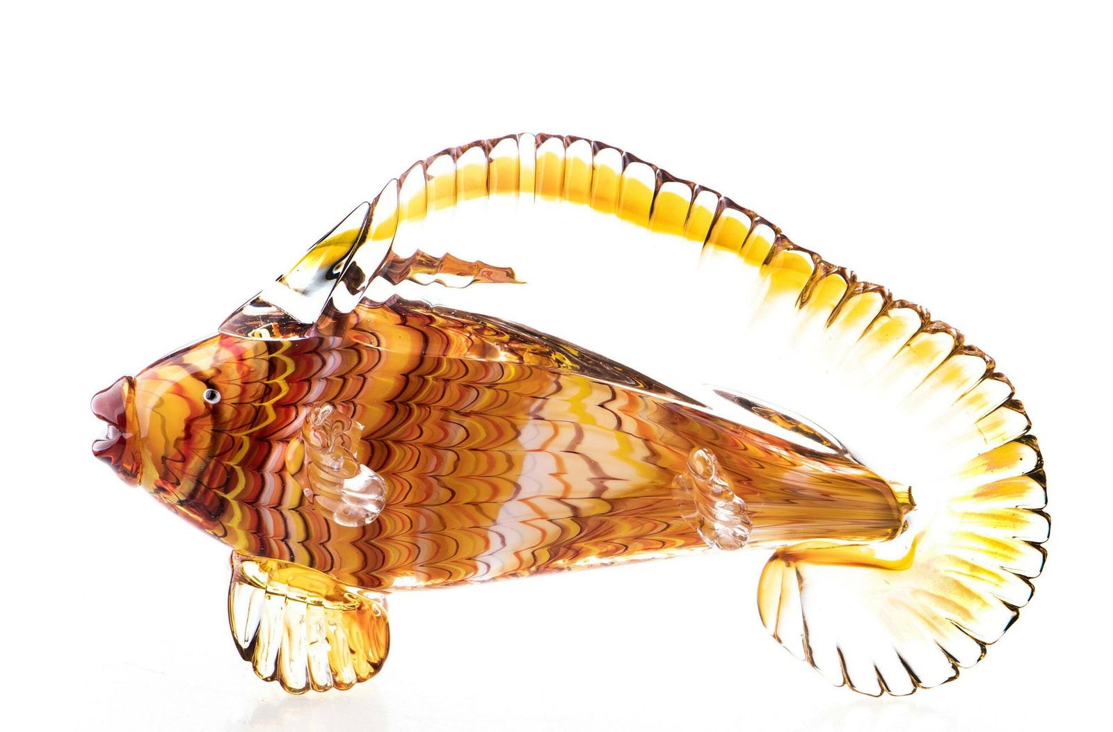 Exclusive Glass Fish Figurine In Murano Style Made By Hand In The Style Of Venetian Murano Glass