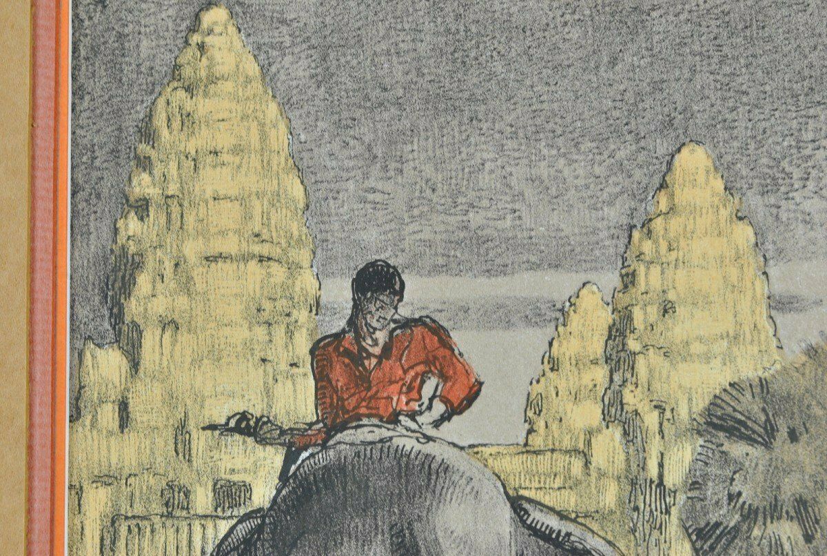 P Jouve, Angkor Wat, Lithograph, Xxth Century photo for sale