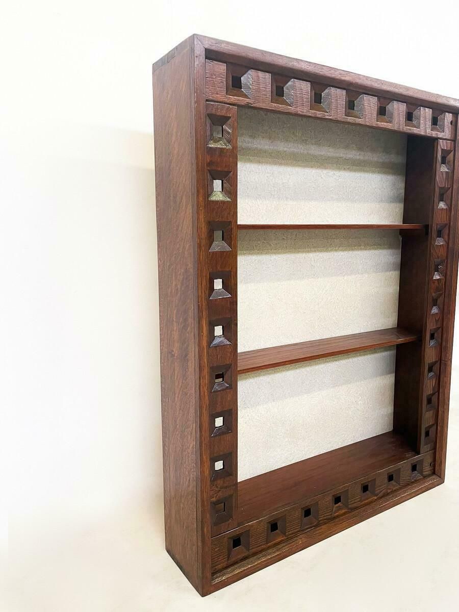 Mid Century Small Wooden Bookcase By Guiseppe Rivadossi 1970s photo vintage