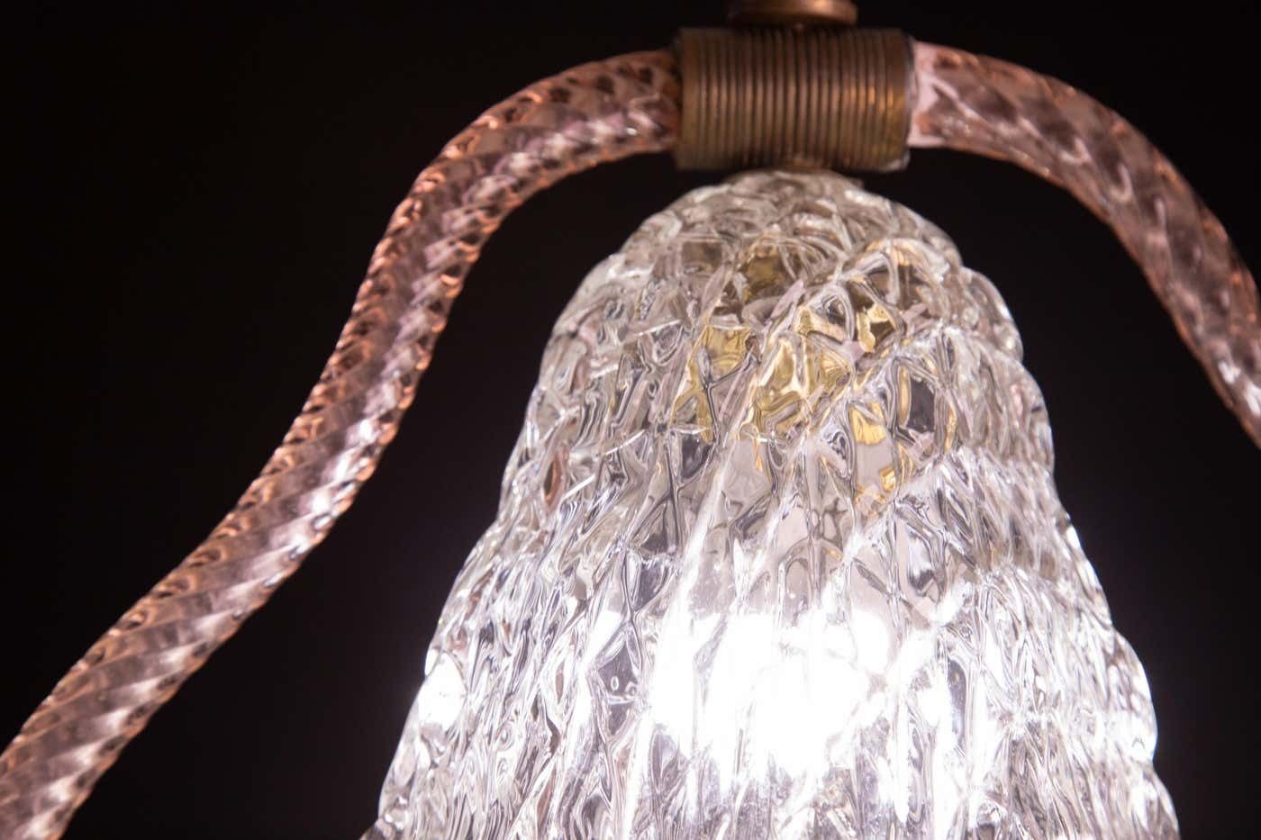 Pink Heart, Barovier E Toso Chandelier, 1950 photo 1316.0