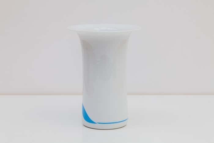 Pierre Cardin Porcelain Vase, Blue Wave, 1960s, France photo for sale