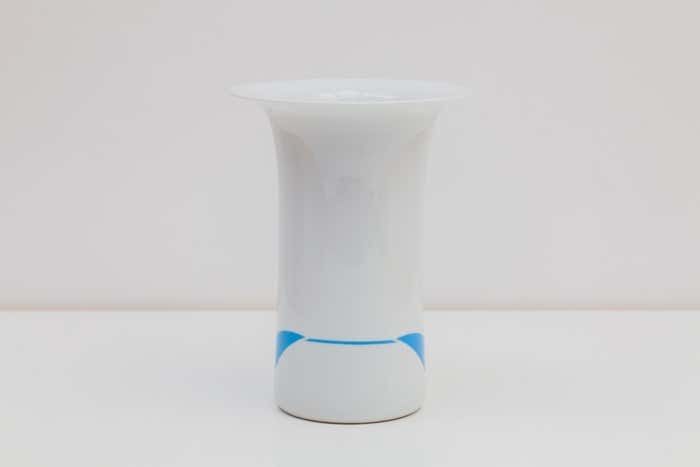 Pierre Cardin Porcelain Vase, Blue Wave, 1960s, France photo 408.0