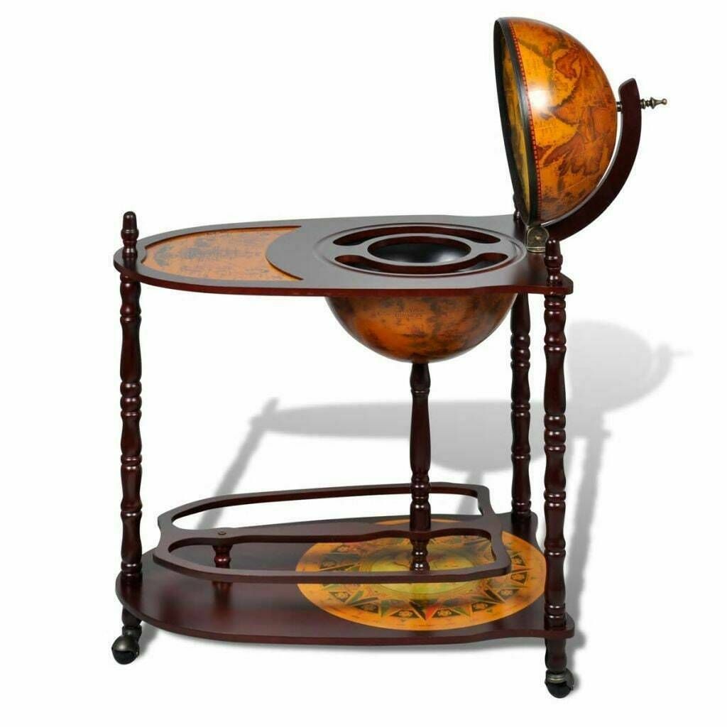 Wooden Barglobe For Drinks And Alcohols, Trolley In Shape Of Terrestrial Globe, Home Or Office Furniture photo Furniture