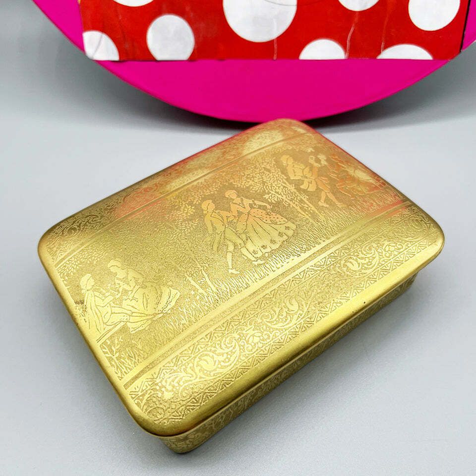 Tirschenreuth Germany '900 Ceramic Gold Box  Antiques photo vinterior