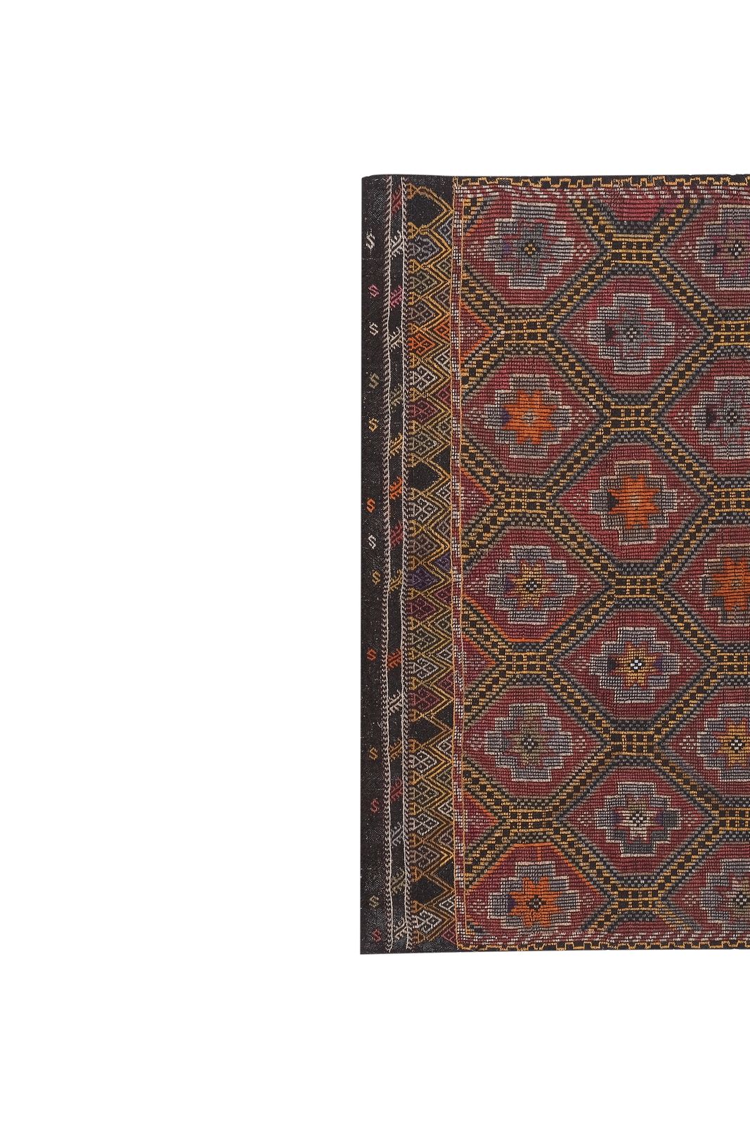 1960s Hand Woven Flat Weave Kilim Rug 6'4'' X 8' photo for sale