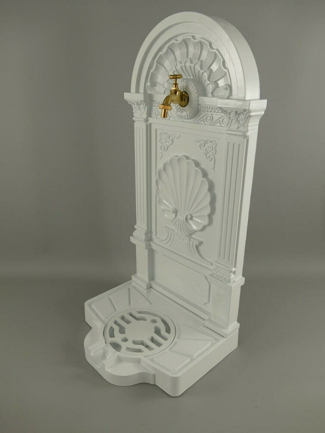 Antique Style Wall Fountain Cast Aluminum Sink White photo for sale