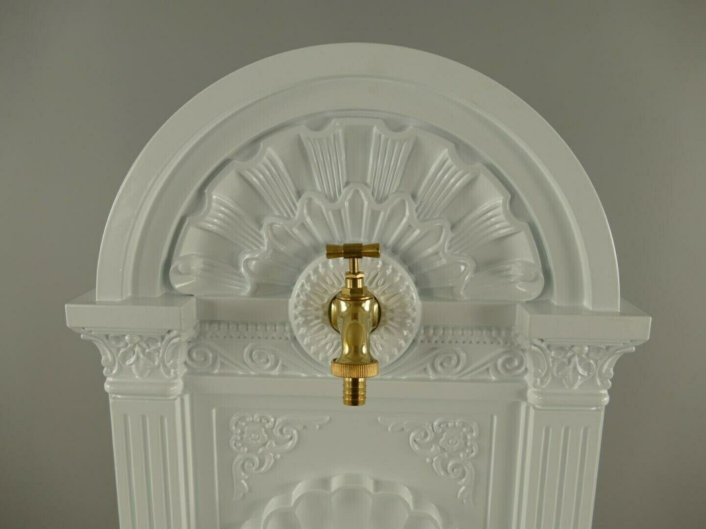 Antique Style Wall Fountain Cast Aluminum Sink White photo Garden Decor