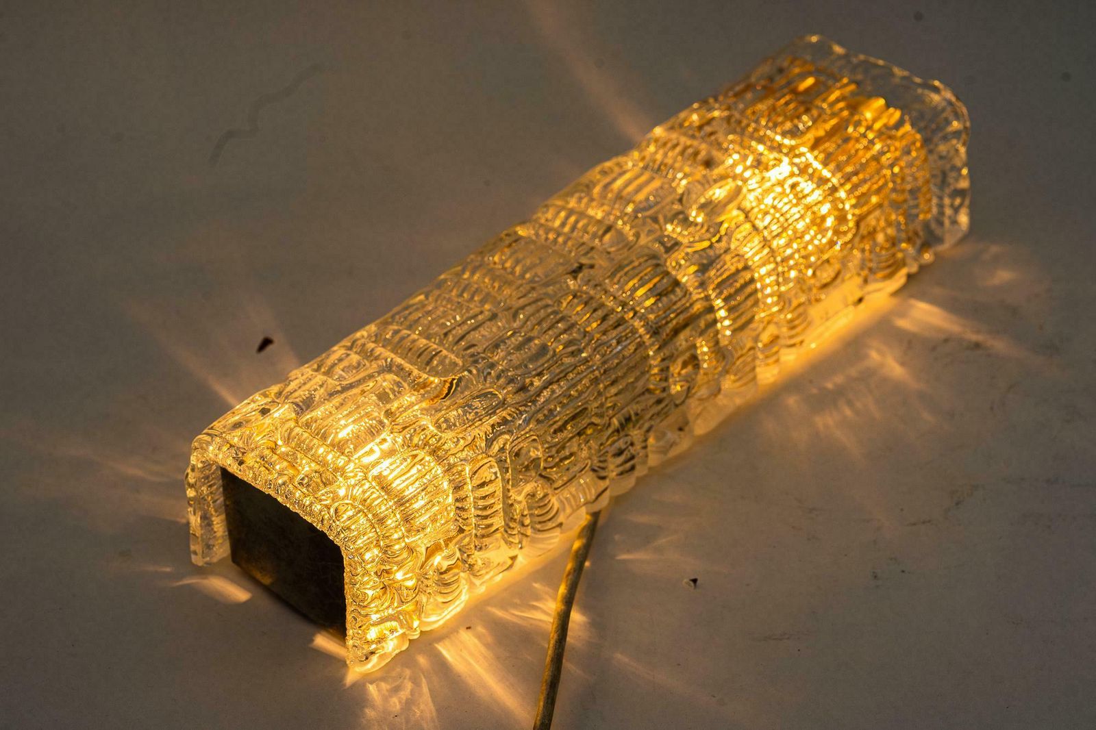 J.T.Kalmar Wall Lamp With Structure Glass Shade Vienna, Around 1950s photo buy