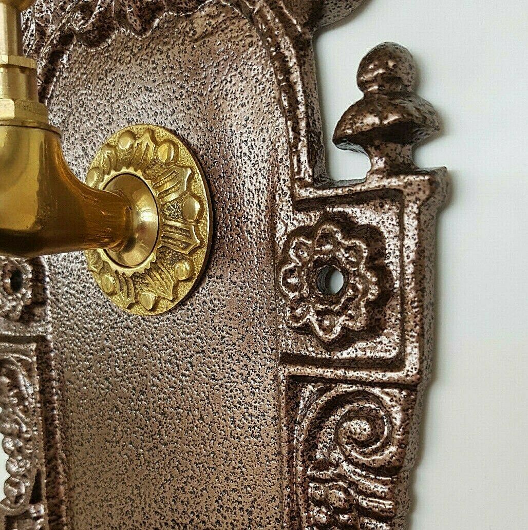 Antique Style Wall Fountain Cast Aluminum Sink Green Height 39 Cm photo Garden Decor