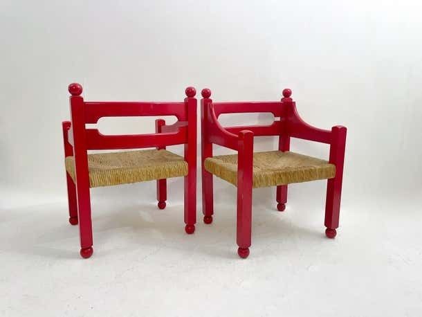 Mid Century Modern Pair Of Armchairs In The Style Of Vico Magistretti  Italy photo Furniture