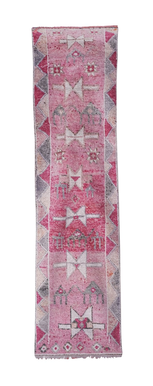 Turkish Tribal Hand Knotted Runner Rug