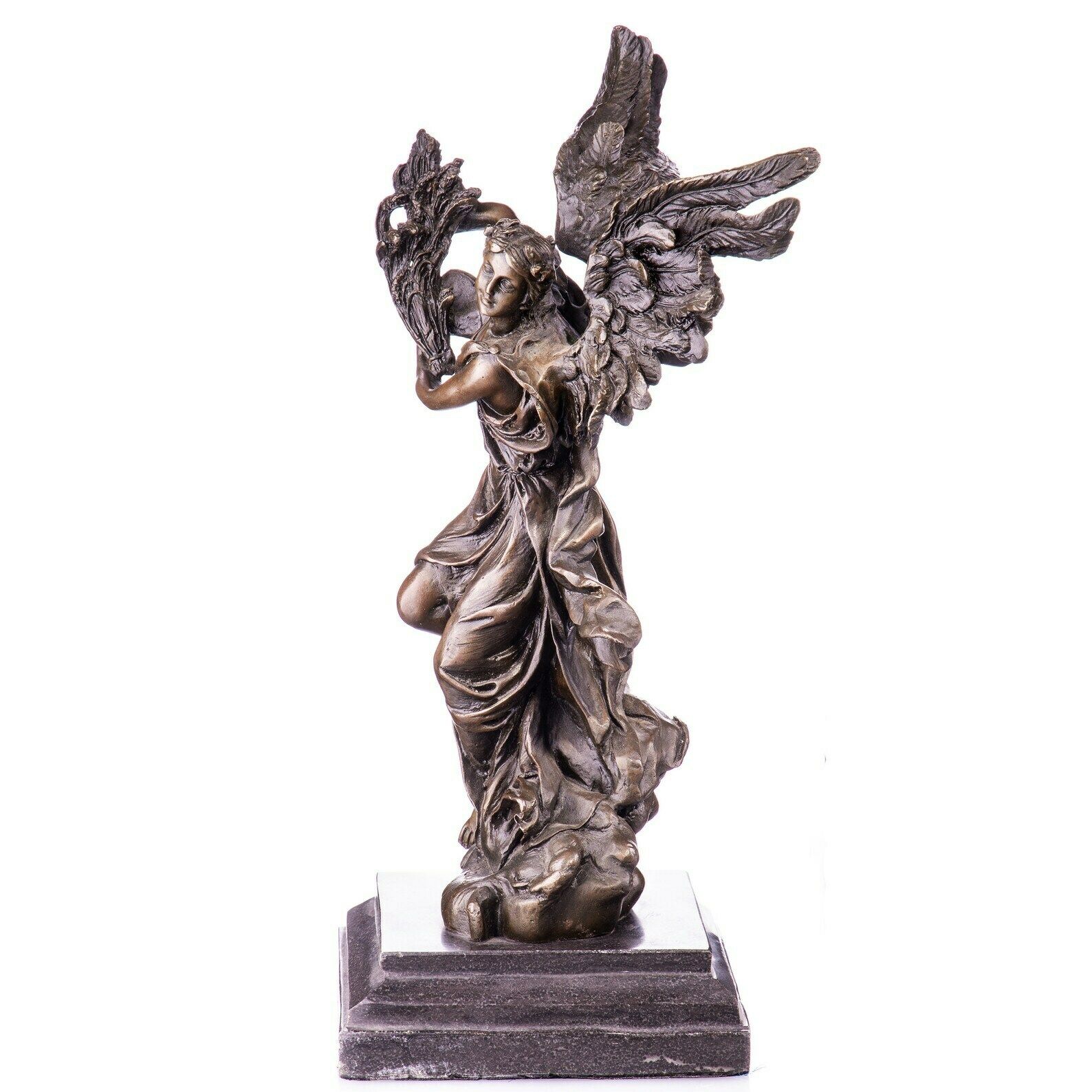 Bronze Nike Goddess Of Victory Victoria Raising Torch Statue Figurine Sculpture Figure Gift Idea