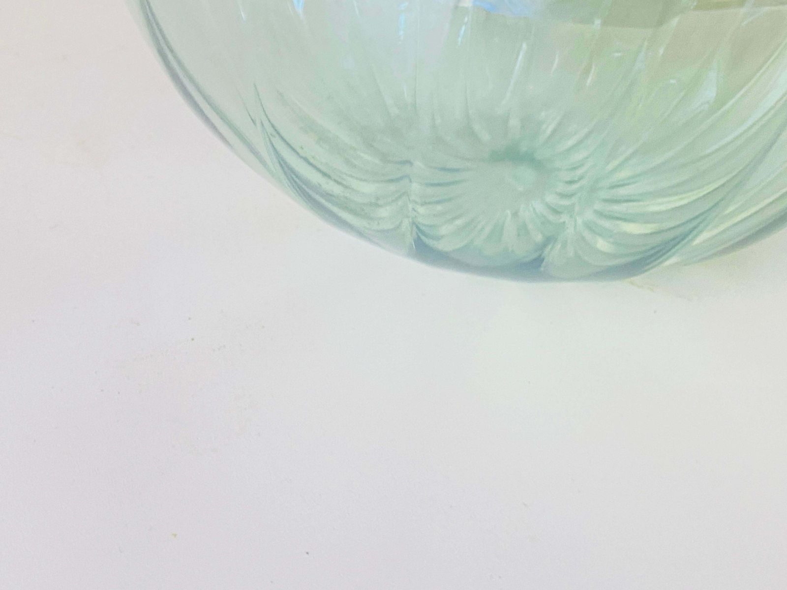 Vetro Soffiato Glass Vase For Venini Murano, Circa 1970 Green Colour Very Light photo for sale