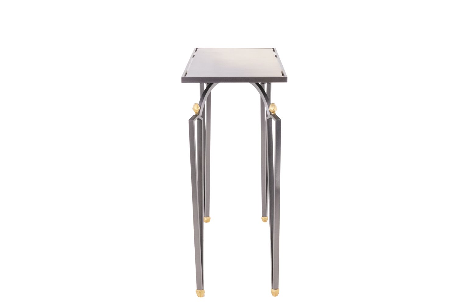 Antoine Dariule, Console In Steel And Patinated Brass, Contemporary Work photo for sale