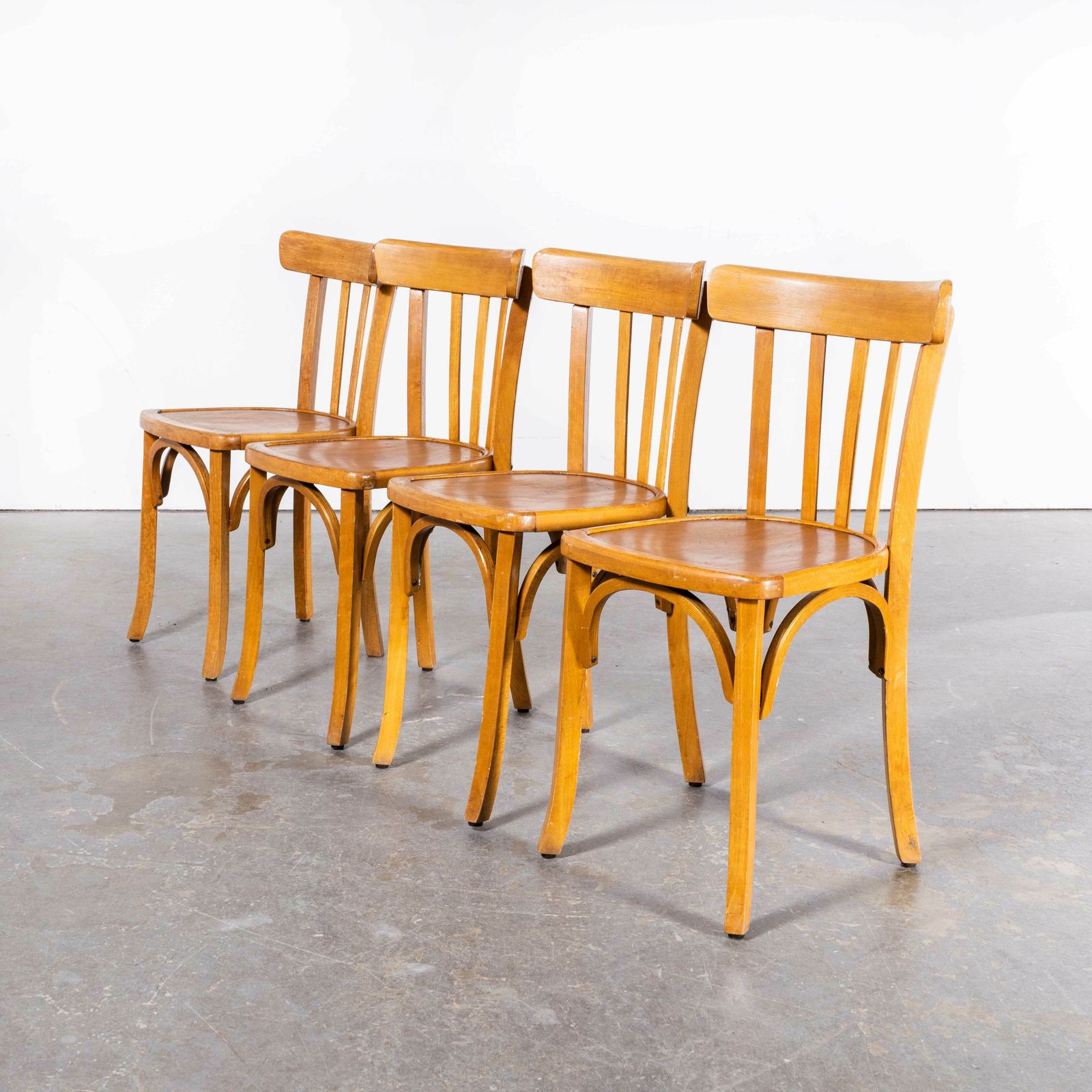 1950’s Luterma Honey Oak Bentwood Dining Chair – Set Of Four photo for sale