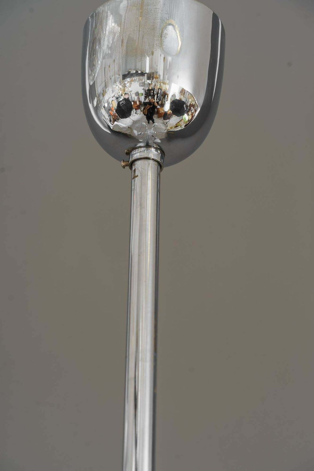 photo vinterior Rare And Very Big Chrome Chandelier Vienna Around 1920s