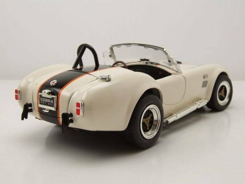Shelby Cobra 427 S/C 1964 Cream Black Model Car 1:18 Lucky Die Cast photo furniture