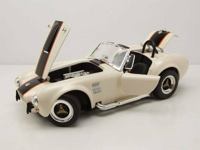 Shelby Cobra 427 S/C 1964 Cream Black Model Car 1:18 Lucky Die Cast photo Home Decor