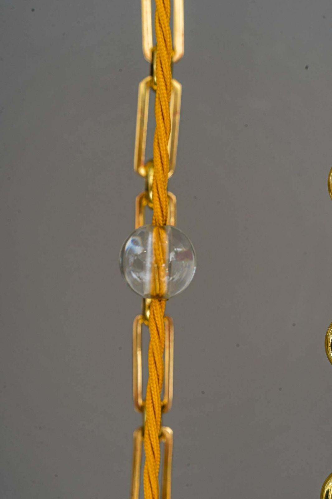 Jugendstil Chandelier With Cut Glass Shade, Vienna, 1910s photo vintage