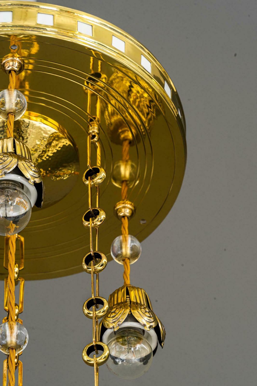 photo vinterior Jugendstil Chandelier With Cut Glass Shade, Vienna, 1910s