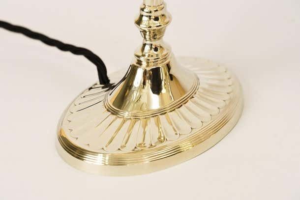 2 Table Lamps Alpaca With Oval Base And Fabric Shades Vienna Around 1920s photo vintage
