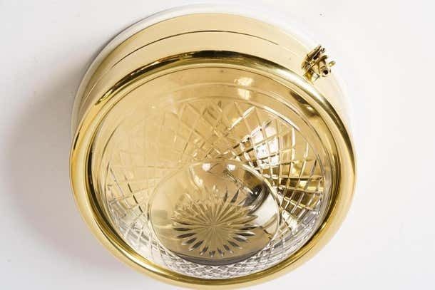 Art Deco Ceiling Or Wall Lamp With Original Cut Glass Shade Vienna Around 1920s photo furniture