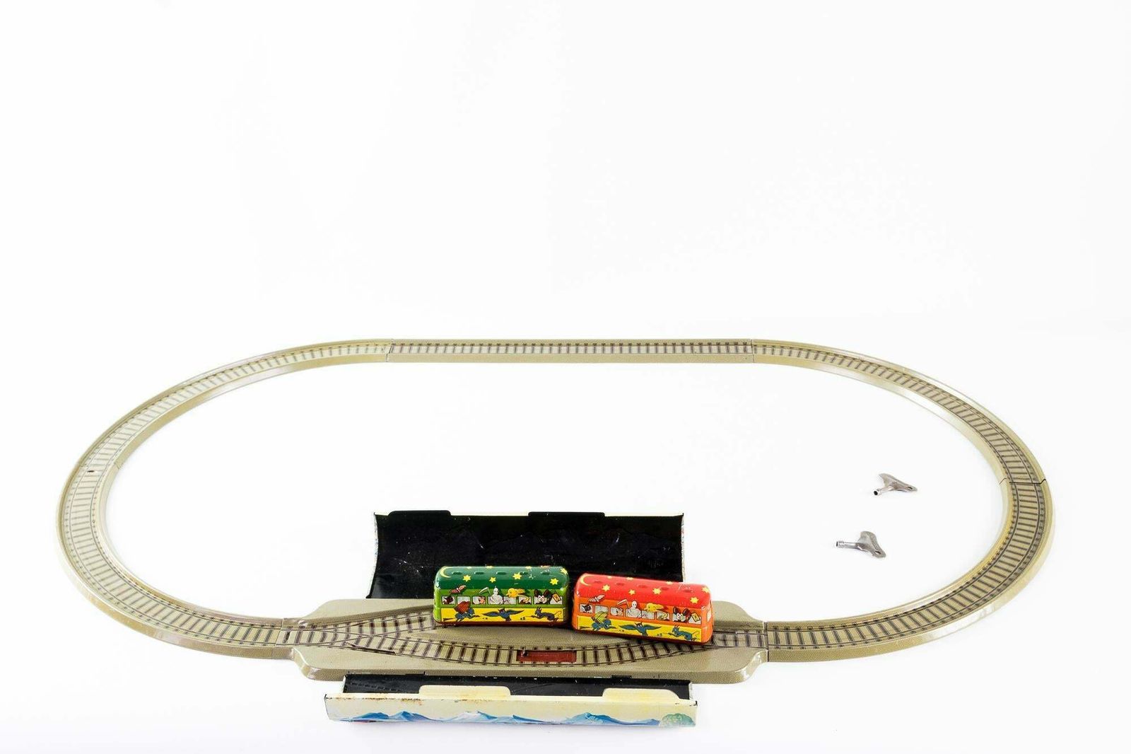 Train Station Toy, Germany, Around 1950s photo vintage