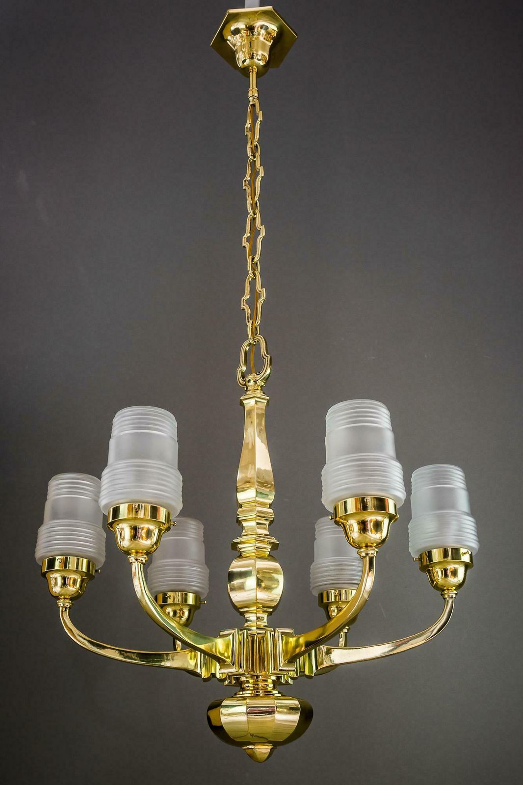 photo furniture Art Deco Chandelier Vienna 1920s With Original Glass Shades