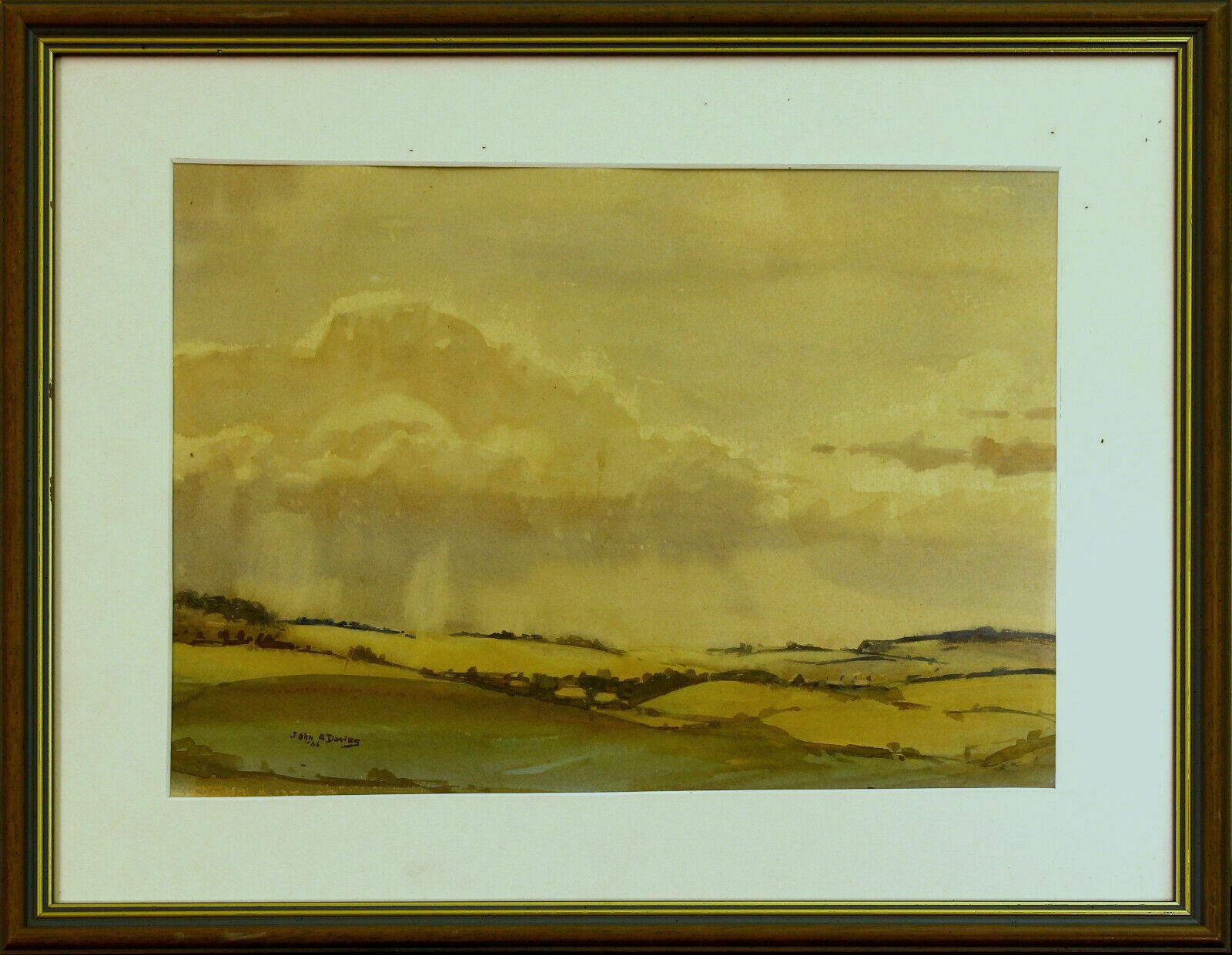 Watercolour By John A. Davies. Countryside Landscape