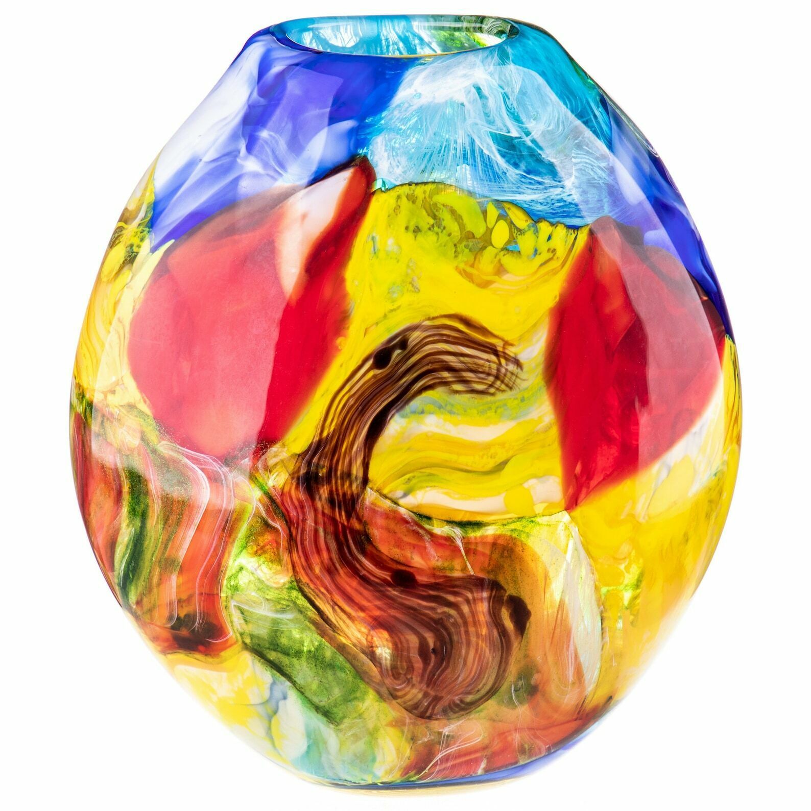 Exclusive Glass Vase Made By Hand In The Style Of Venetian Murano Glass