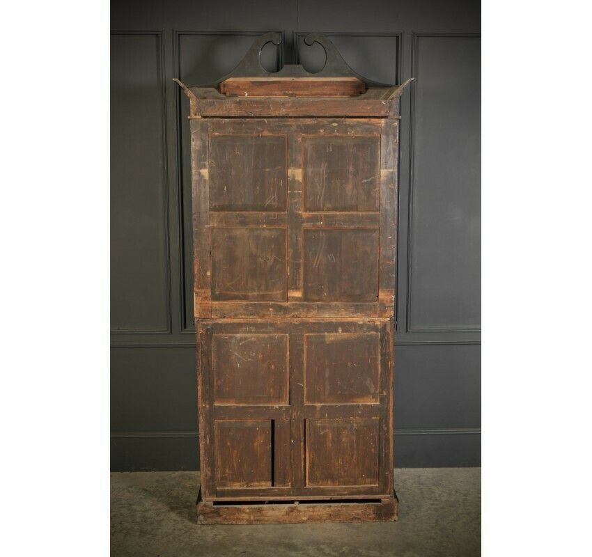 Furniture Magnificent Early 19th Century Chinoiserie Black Lacquered Bureau Bookcase photo
